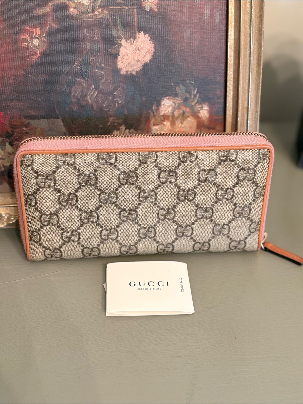 Gucci GG Supreme Ribbon Zip-Around Long Wallet - Picture 12 of 12